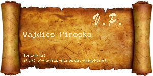 Vajdics Piroska névjegykártya